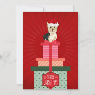 Yorkie Kerstcadeaus Prettig Kerstfeest Hond  Feestdagenkaart