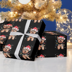 Yorkie Kersthond Lange Kerst Geschenk Cadeaupapier