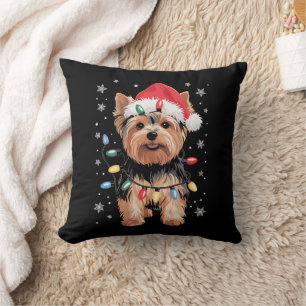 Yorkie Kersthond Lange Kerst Geschenk Kussen