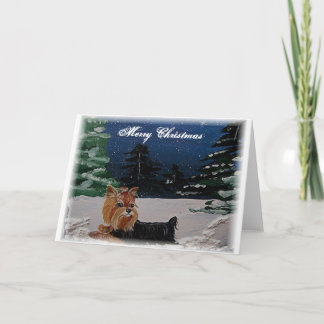 Yorkie kerstKaart Feestdagen Kaart