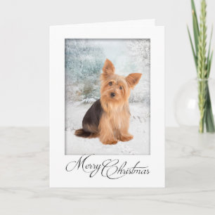 Yorkie-kerstkaart Feestdagen Kaart