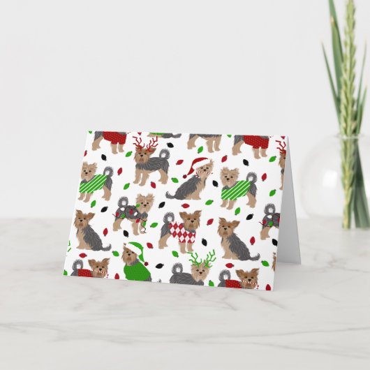 Yorkie kerstshire Terrier Kaart (Voorkant)