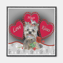 Yorkie Love Hug Kisses Magnet Magneet