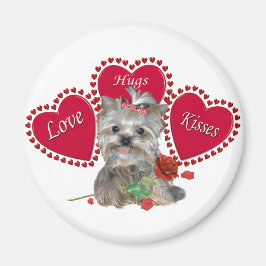 Yorkie Love Hug Kisses Magnet Magneet