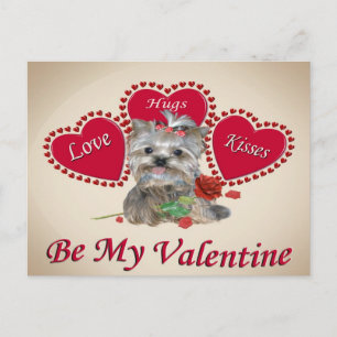 Yorkie Love Hugs and Kisses Briefkaart