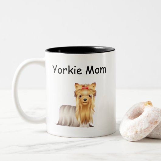 Yorkie Ma Coffee Mok (Met donut)