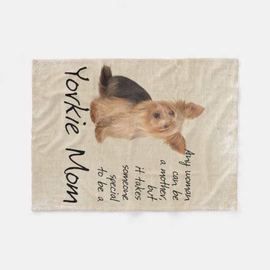 Yorkie Ma Fleece Blanket (Voorkant (Horizontaal))