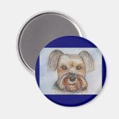 Yorkie magneet van aangepaste schilderij (Voorkant / Achterkant)