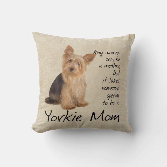 Yorkie mama Pillow Kussen (Voorkant)
