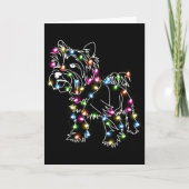 Yorkie Met Kerstlicht Yorkie Eigenaar Schattig Ker Kaart (Voorkant)