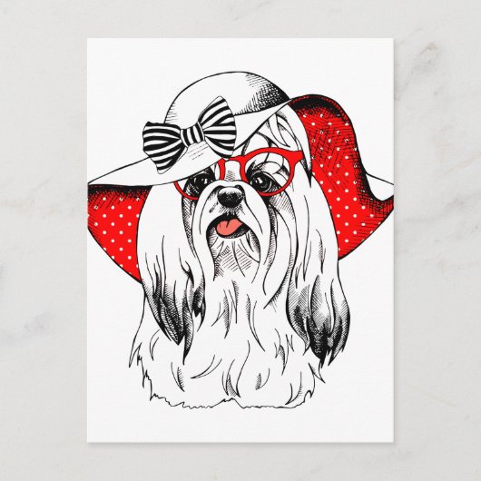 Yorkie Mode Shoot Briefkaart (Voorkant)