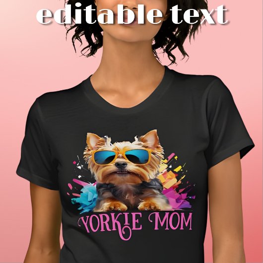 Yorkie Moeder Hond Zonnebril T-shirt