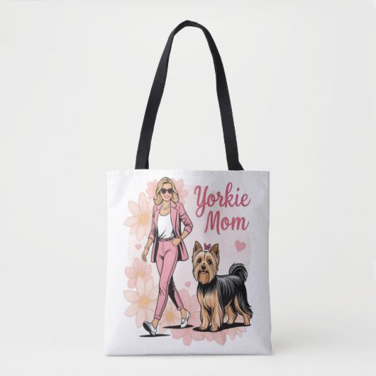 Yorkie Mom Tote Bag (Devant)