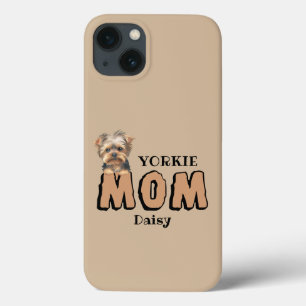 Yorkie Mom Yorkshire Terrier Lover aangepaste naam iPhone 13 Hoesje