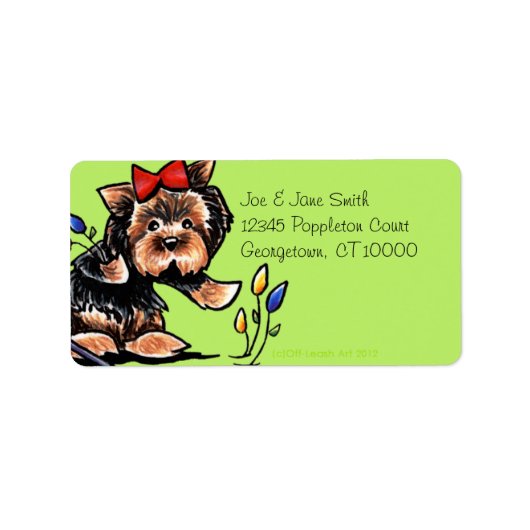 Yorkie n Tulips Olive Etiket (Voorkant)