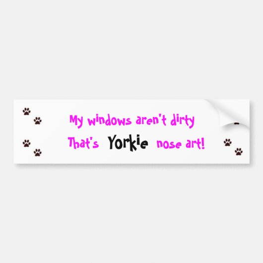 Yorkie of Yorkshire Terrier Bumpersticker (Voorkant)