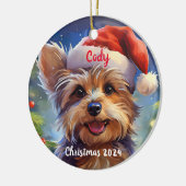 Yorkie Ornement de Noël personnalisé (Gauche)