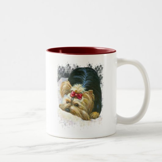 Yorkie Peek a Boo Coffee Mug Cup (Droit)