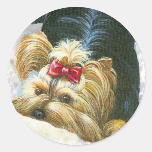 Yorkie Peek a Boo Stickers Yorkshire Terrier (Devant)