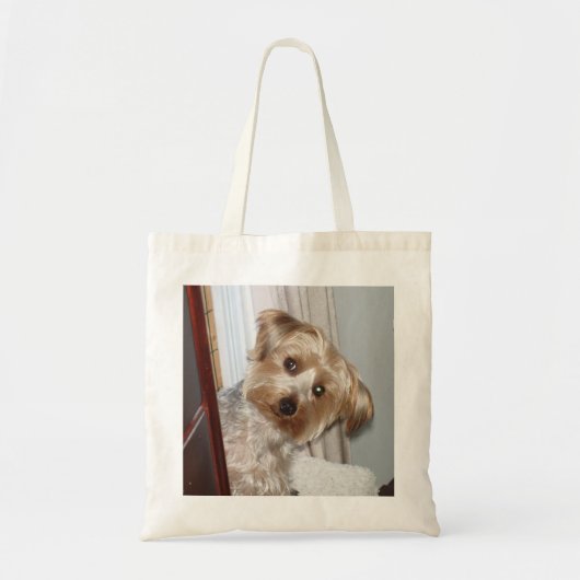 Yorkie Peeking rond de hoek Tote Bag (Voorkant)