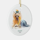 Yorkie Personalized Dog Pet Kerstmis Custom Keramisch Ornament (Rechts)
