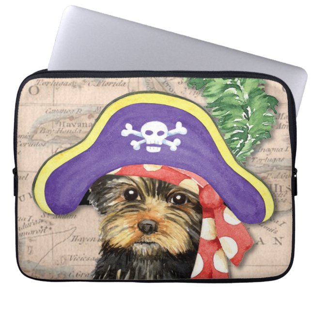 Yorkie Pirate Laptop Sleeve (Voorkant)