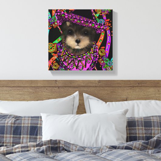 Yorkie Poo Canvas Afdruk (Insitu (Slaapkamer))