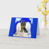 Yorkie Poo Engel Kaart (Gele Bloem)