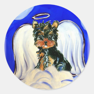 Yorkie Poo Engel Ronde Sticker