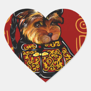 Yorkie Poo Jaar van de Hond Hart Sticker