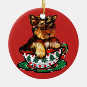 Yorkie Poo Keramisch Ornament