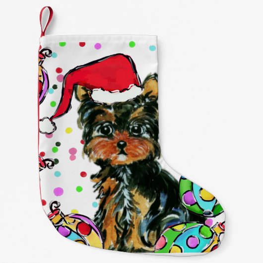 YORKIE POO KLEINE KERSTSOK (Voorkant)