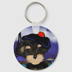 YORKIE POO KUNSTENAAR IN PARIS SLEUTELHANGER