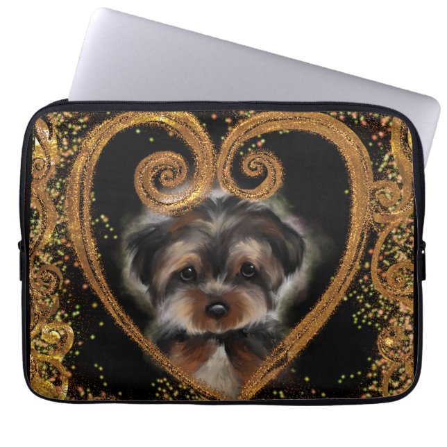 Yorkie Poo Laptop Sleeve (Voorkant)