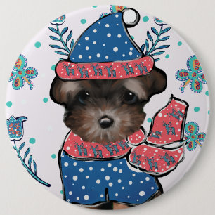 Yorkie Poo Ronde Button 6,0 Cm
