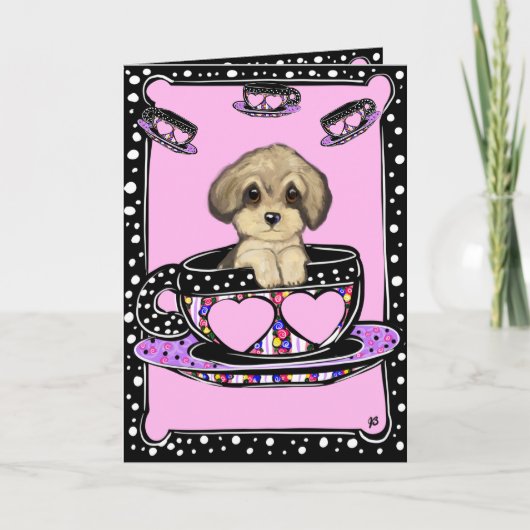 Yorkie Poo Tea Cup Kaart (Voorkant)