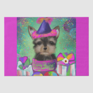 YORKIE POO VERJAARDAG TISSUEPAPIER