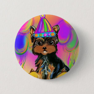 Yorkie Poo-verjaardagen Ronde Button 5,7 Cm