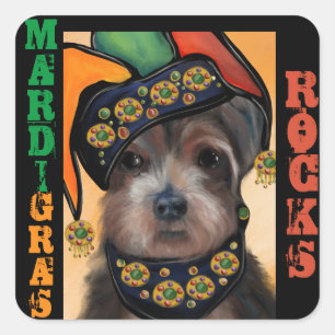 YORKIE POO VIERKANTE STICKER