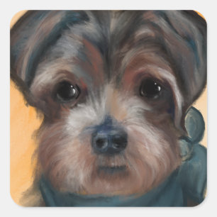 YORKIE POO VIERKANTE STICKER