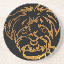 Yorkie Poo Zandsteen Onderzetter