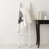 Yorkie Portrait Monochromatic Throw Blanket (In situ)