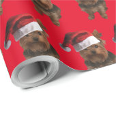 Yorkie Puppy met Pet voor kerstmis Cadeaupapier (Rol Hoek)