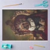 Yorkie Red Kings Stoel Lichte Achtergrond Decoupag Tissuepapier (Craft)