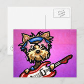 Yorkie Rocker Briefkaart (Voorkant / Achterkant)