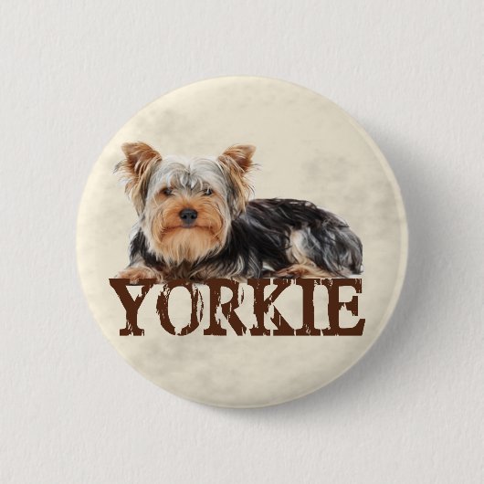 Yorkie Ronde Button 5,7 Cm (Voorkant)