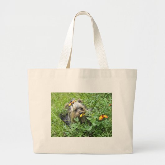 Yorkie Shopping Bag Grote Tote Bag (Voorkant)