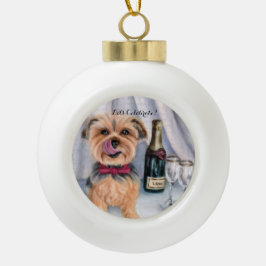 Yorkie Snowflake Framed Ornament