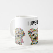 Yorkie Terrier Bichon Cockapoo Love Dogs Mug (Devant gauche)