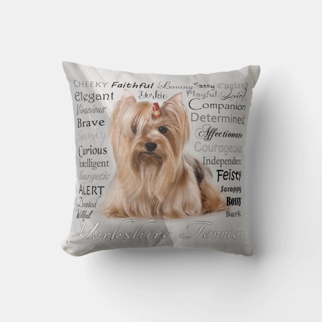 Yorkie Traits Pillow Kussen (Voorkant)